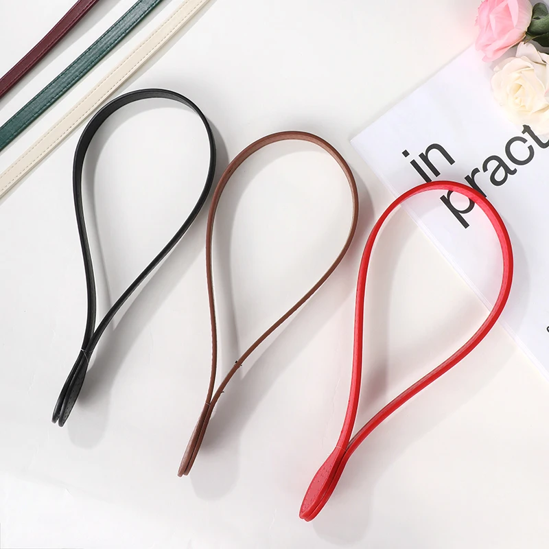 2pcs PU Leather Bag Strap Handbags Handles For Handbag DIY Handmade Woven Bag Belt Band Replacement Purse Strap Bag Accessories