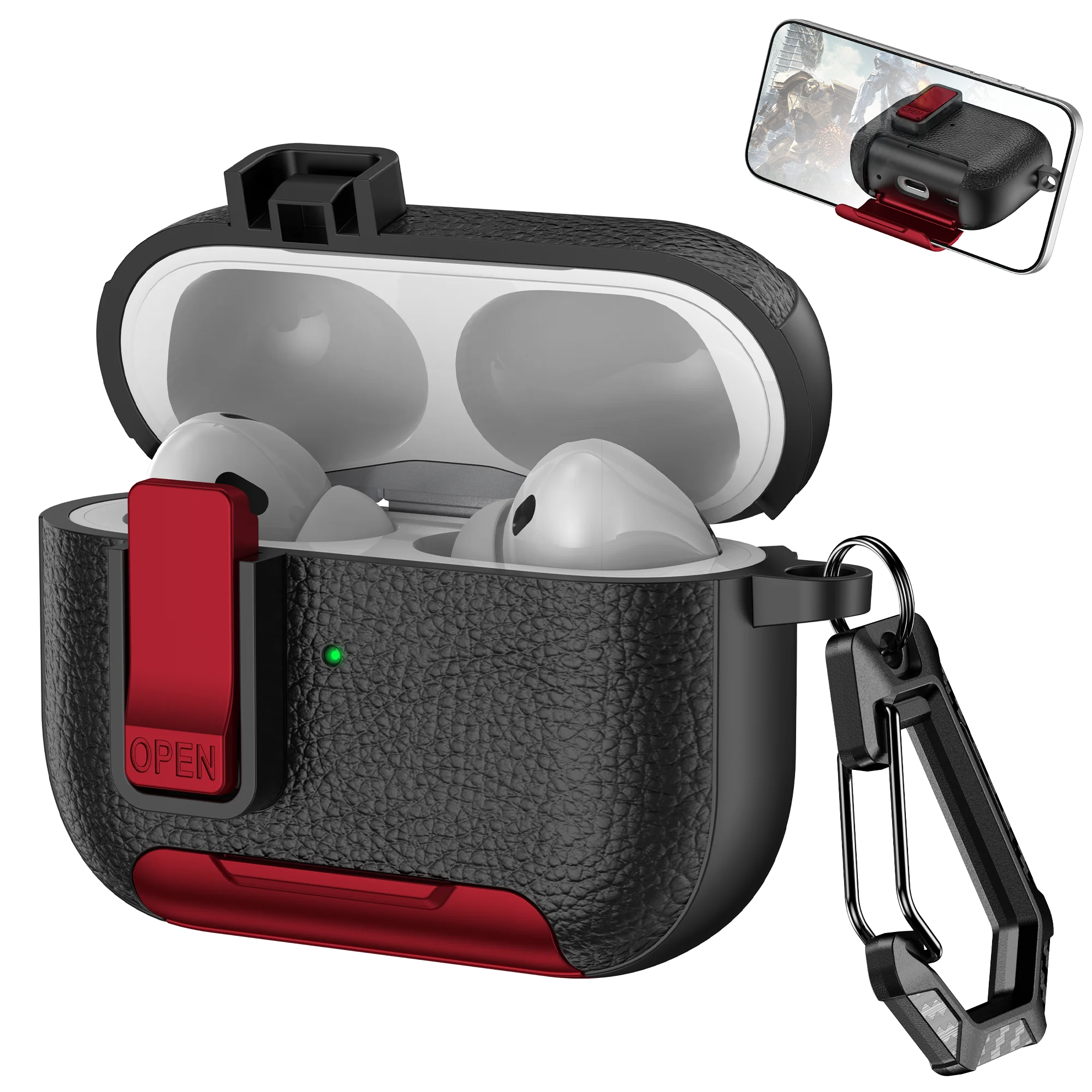 Versatile Bluetooth Headset Case with Hook and Phone Holder Feature