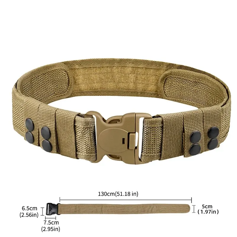 Combat Belt Men's Tactical Nylon Belt Belt Loop Quick-Release Buckle Outdoor Activities Hiking Trips