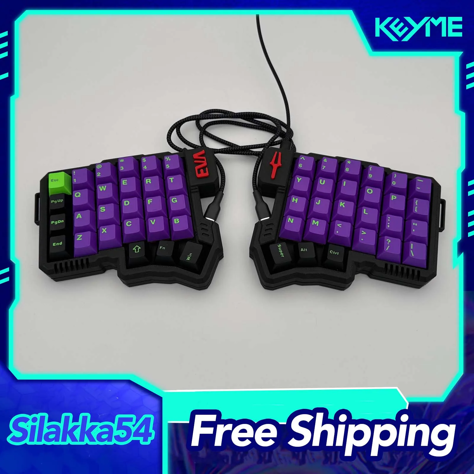 Silakka54 Split Keyboard Wired Hot Swap QMK/VIAL Split Mechanical ...
