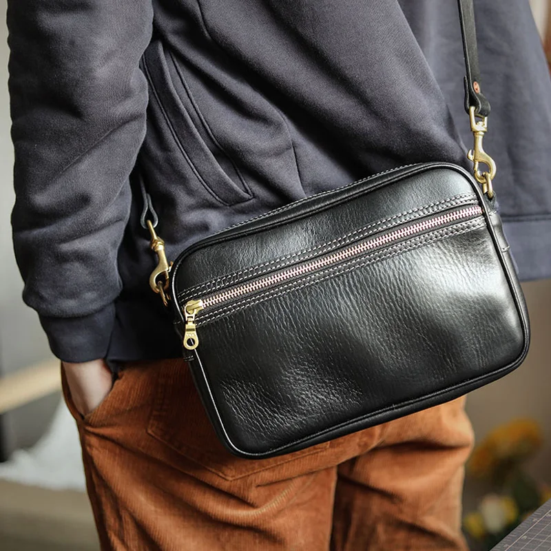 

Мужская сумка на одно плечо AETOO, из натуральной кожи