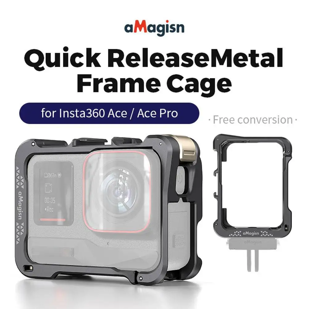 

For Insta360 Ace Pro / Ace Quick Release Metal Frame Cage Protective Mount Bracket Frame Action Camera Accessories
