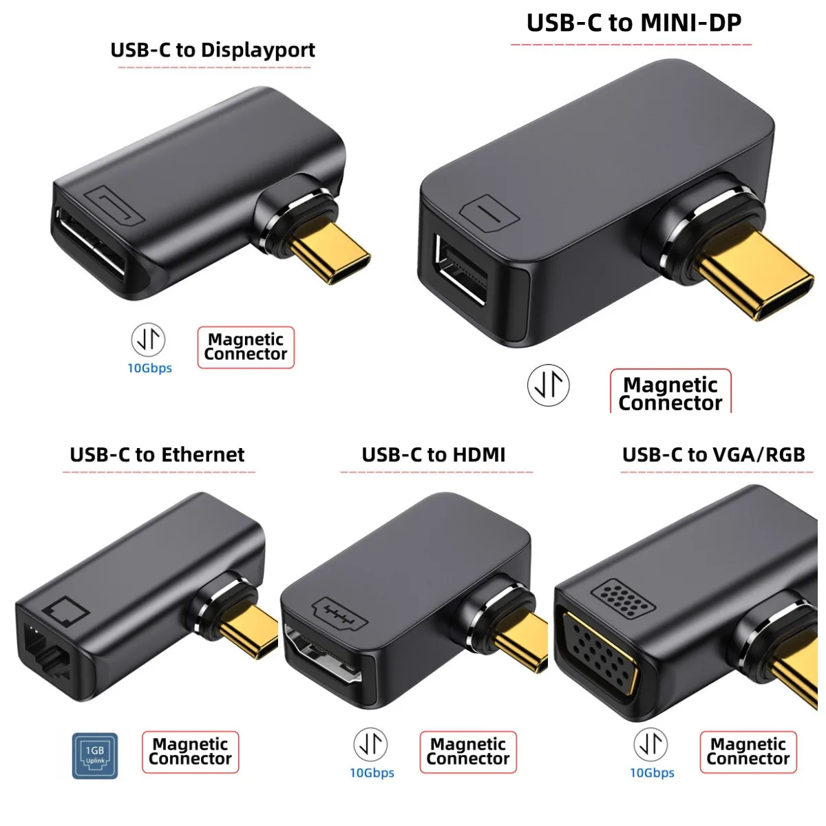 

Адаптер Xiwai с USB C на DP и Mini DP Displayport, VGA RGB, HDTV и Ethernet сетевой LAN-адаптер, преобразователь монитора, Магнитный адаптер