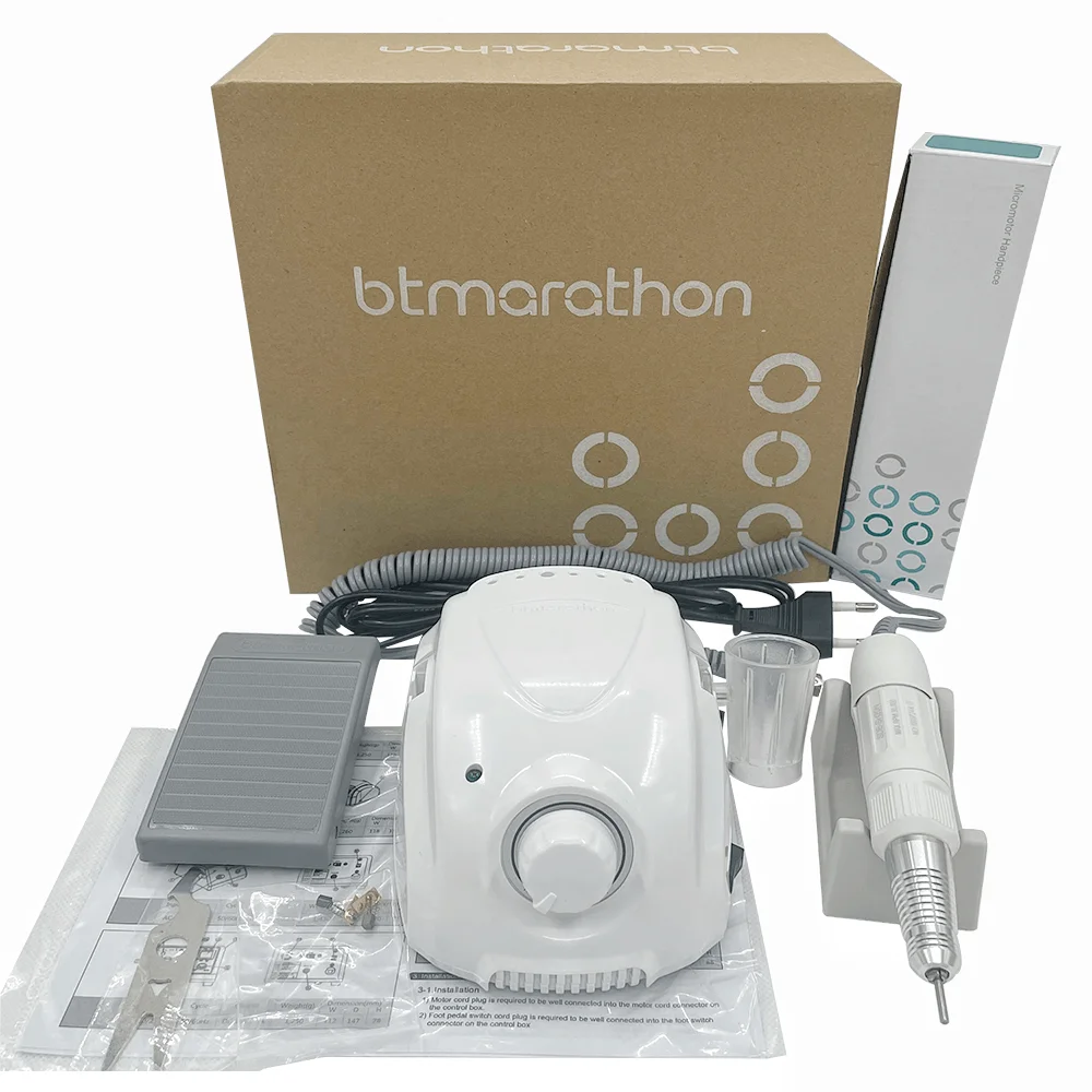 65W Electric Nail Drill BT Marathon Champion-3 Micromotor Control Box DC30V 35000RPM H200 Handle Milling Machine Manicure Machin 2