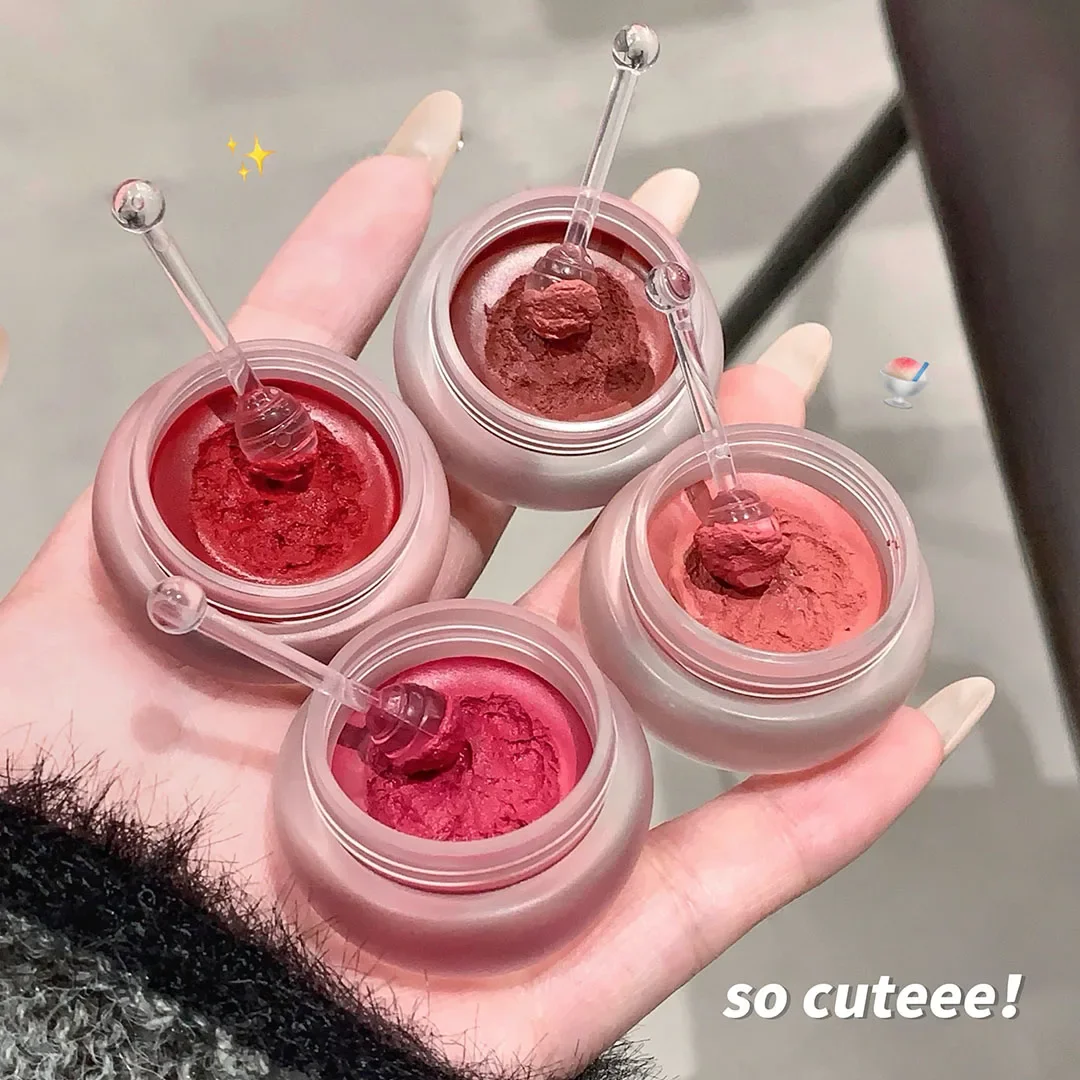 Canned Lip Mud Mist Lipstick Moisturizing Velvet Matte Mousse Solid Lip Gloss Cheek Blush Cream Tint Lips Makeup Korean Cosmetic 4