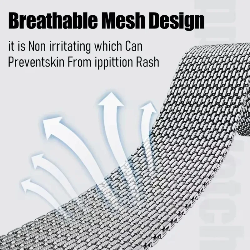 Steel Mesh Milanese Loop Strap - Metal Band in 18/20/22mm Sizes