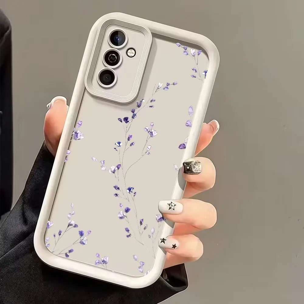 Purple Floral Print Ladder Camera Bumper Phone Case Back Cover