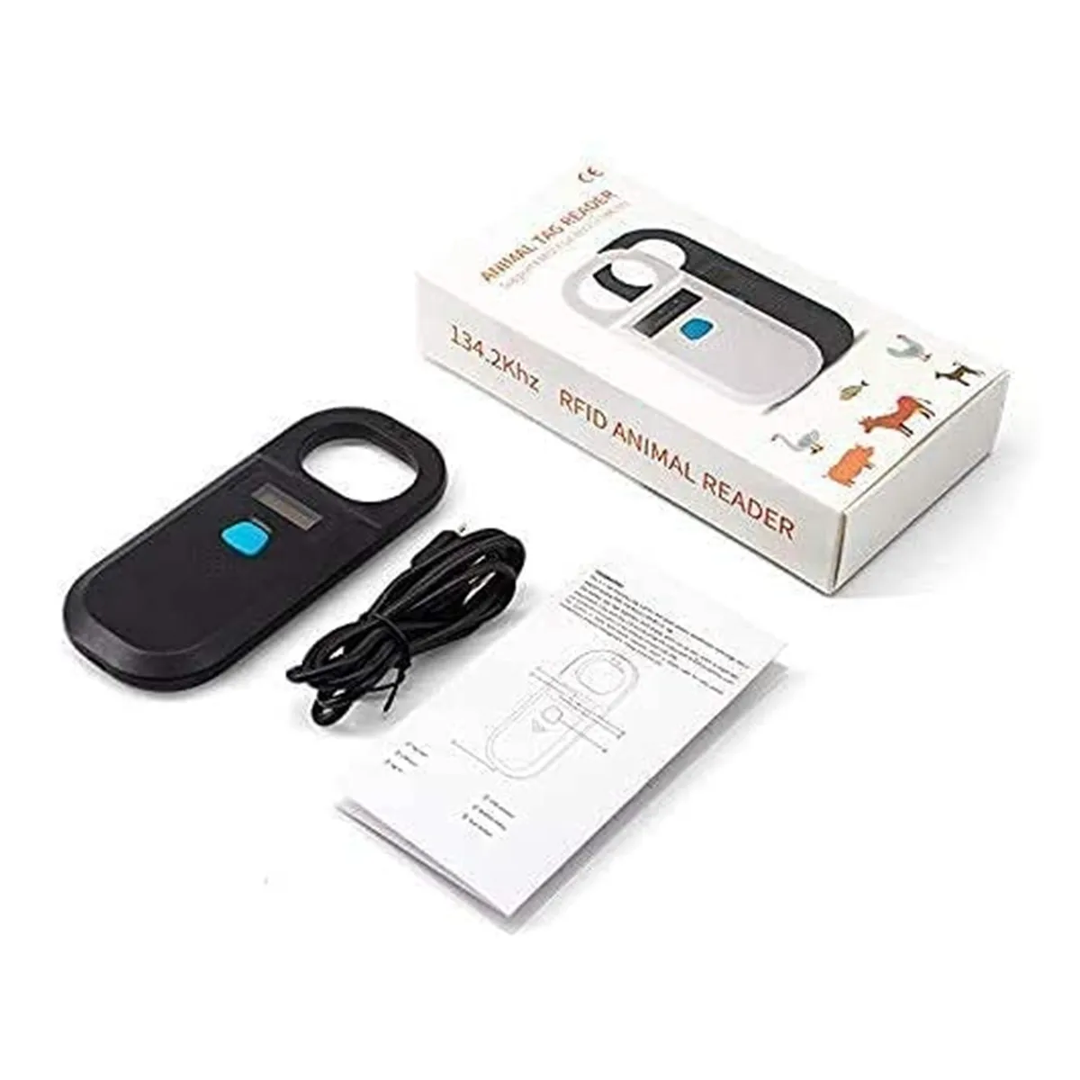 Pet Microchip Scanner Rechargeable RFID EMID Micro Chip Reader 134.2kHz 125kHz 15 Digits Pet Chip ID Scanner for Pet images - 6