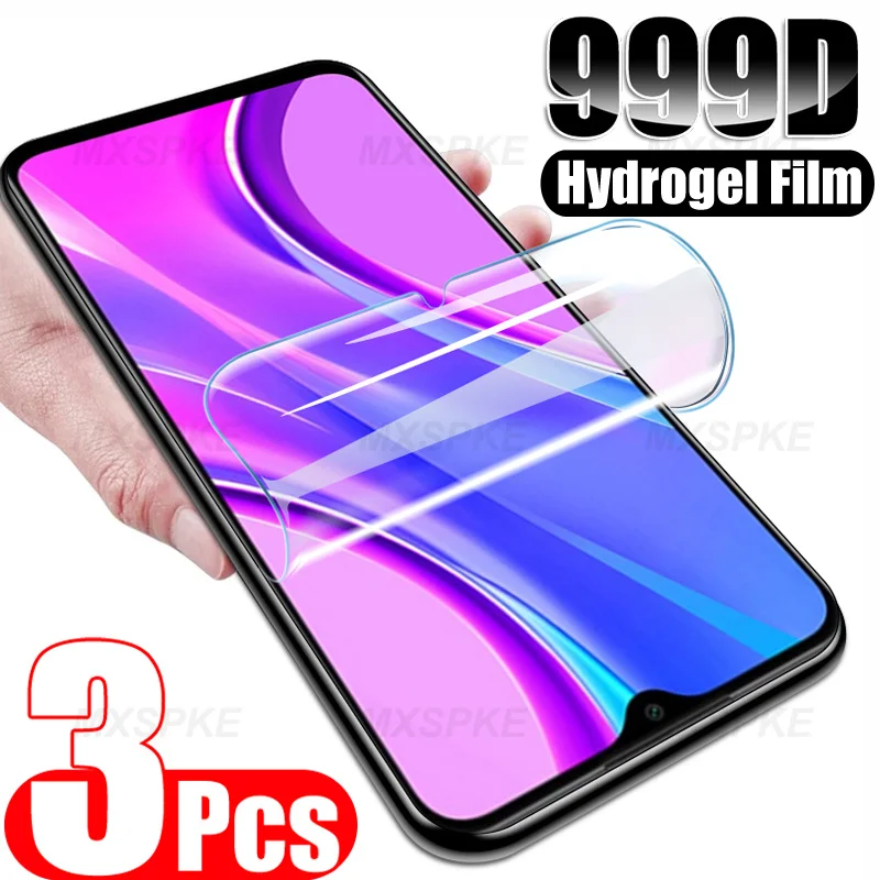 3Pcs Hydrogel Film on For Xiaomi Redmi Note 9 8 Pro 8T 9T 9S Screen Protector For Redmi 9 8 8A 9A 9C NFC 9i 9T 9AT 10X Pro Film