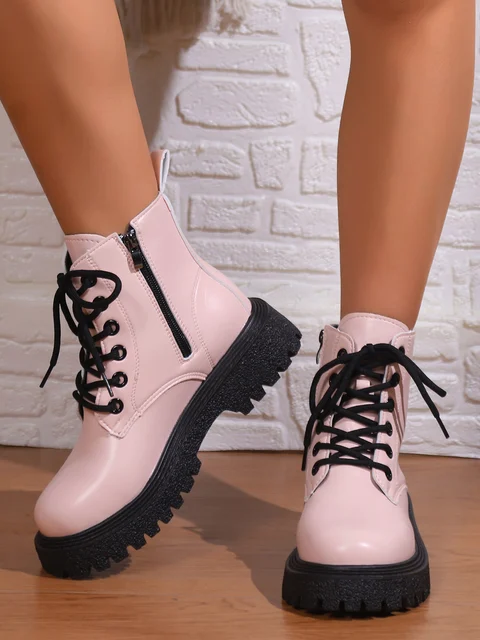 Pink Gothic Shoes Cheap Demonia CAMEL-311 Pink Platform Boots