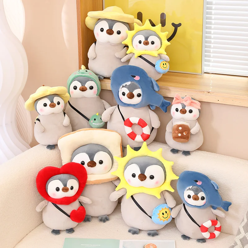 25/35cm Kawaii Penguin Plush Toys Lovely Penguin Turn to Whale Dinosaur Plushies Doll Stuffed Animals Soft Pillow Kids Toys Gift