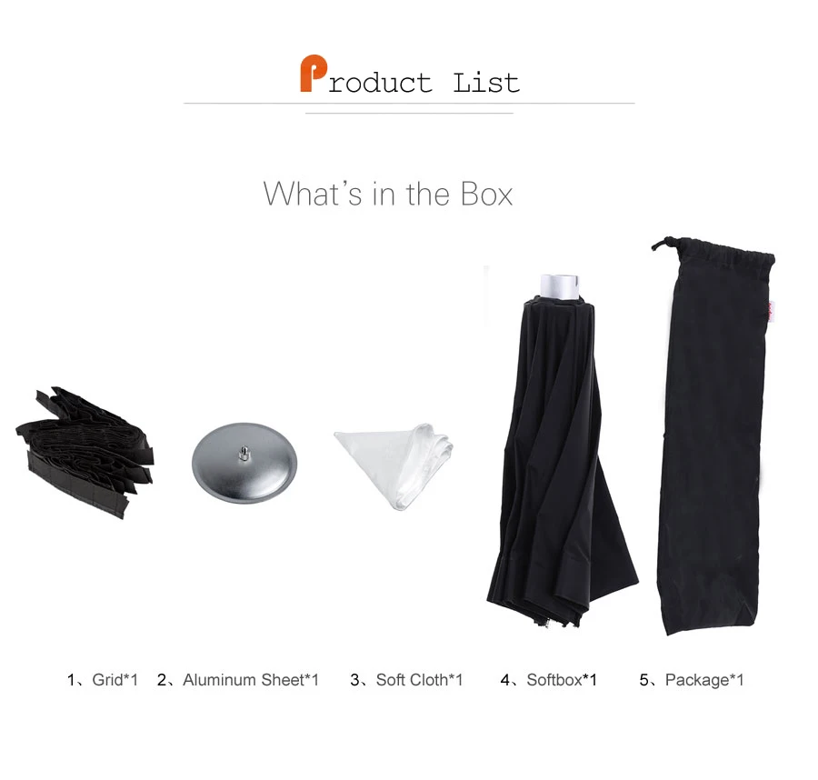 Description Picture 3 of itemGodox AD-S7 Multi-functional 45cm Flash Umbrella Photo Softbox Studio Soft Box Photography For WITSTRO AD200 AD360II AD180 AD360