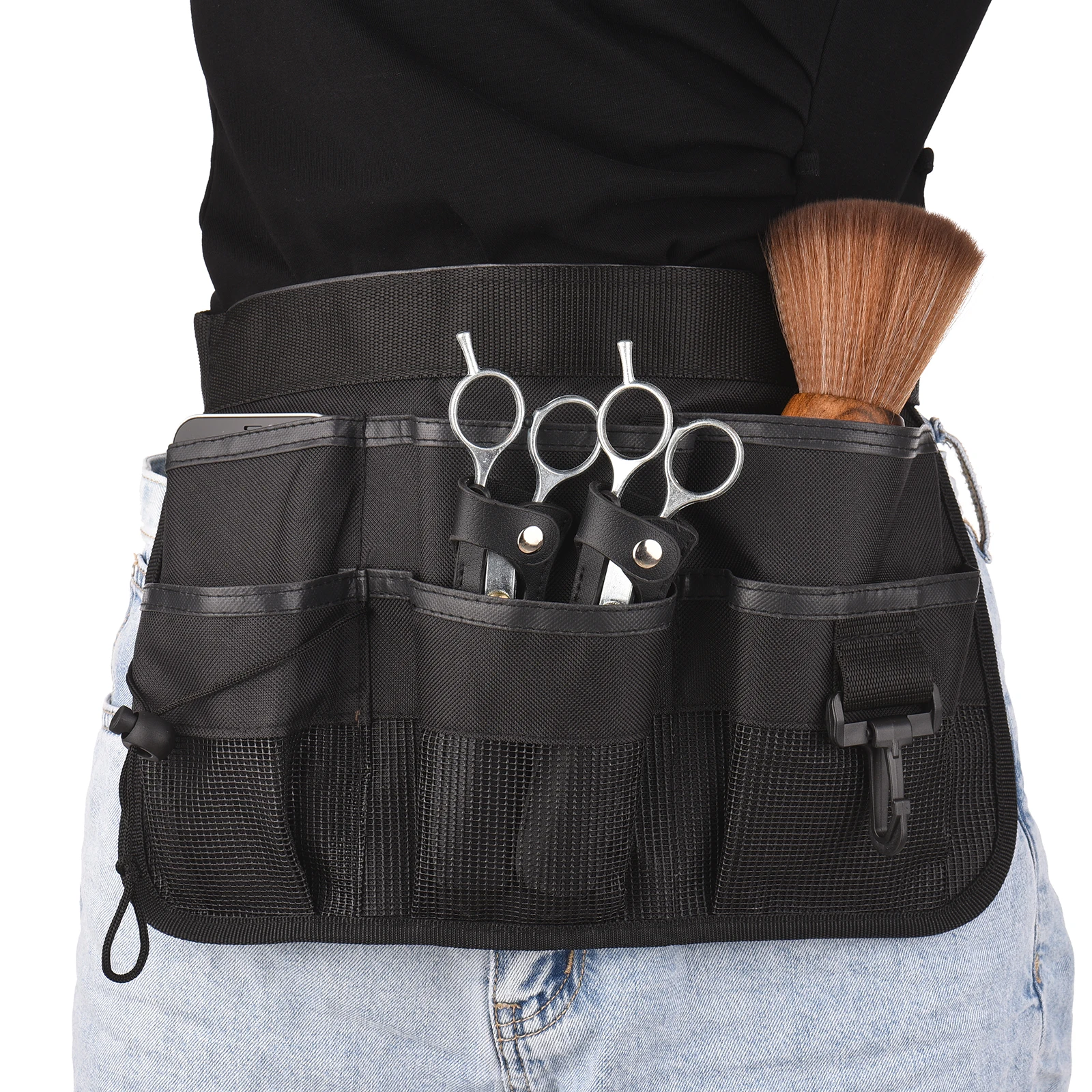 Scissors Pouch Belt Salon Barber Hairdressing Scissors Bag Holder Hair Stylist Tools Waist Bag Comb Shear Holder Leather Cloth