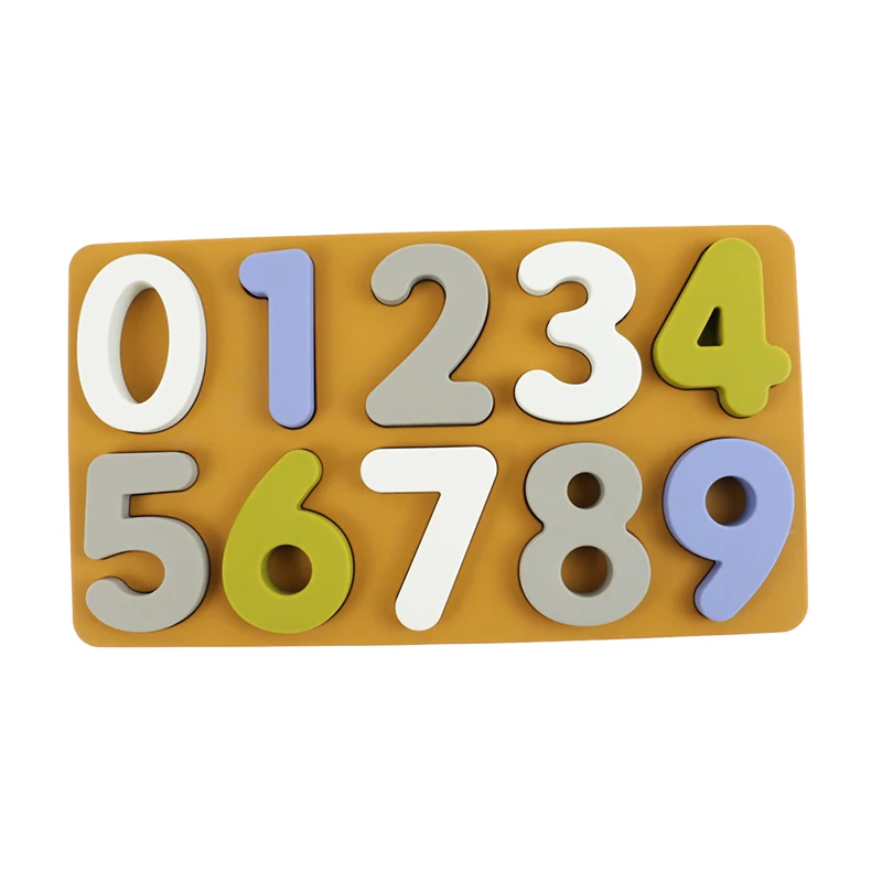 Silicone Baby Kid Toddlers Boys Number Learning Puzzles Board Toy Ideal of Educational Matching Game for 3 4 5 Years Old 6