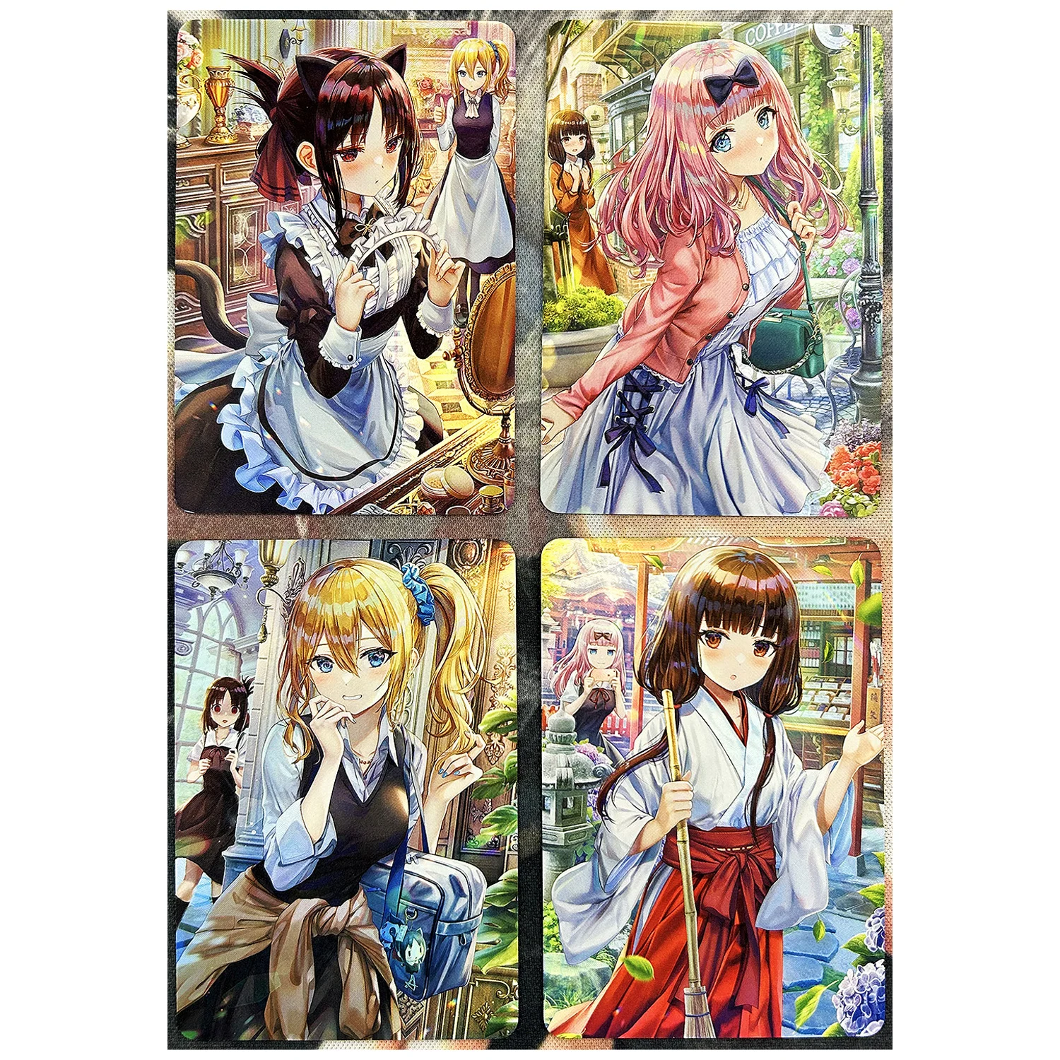 

4 шт./набор, аниме-карты Shinomiya Kaguya Fujiwara Chika Hayasaka Ai