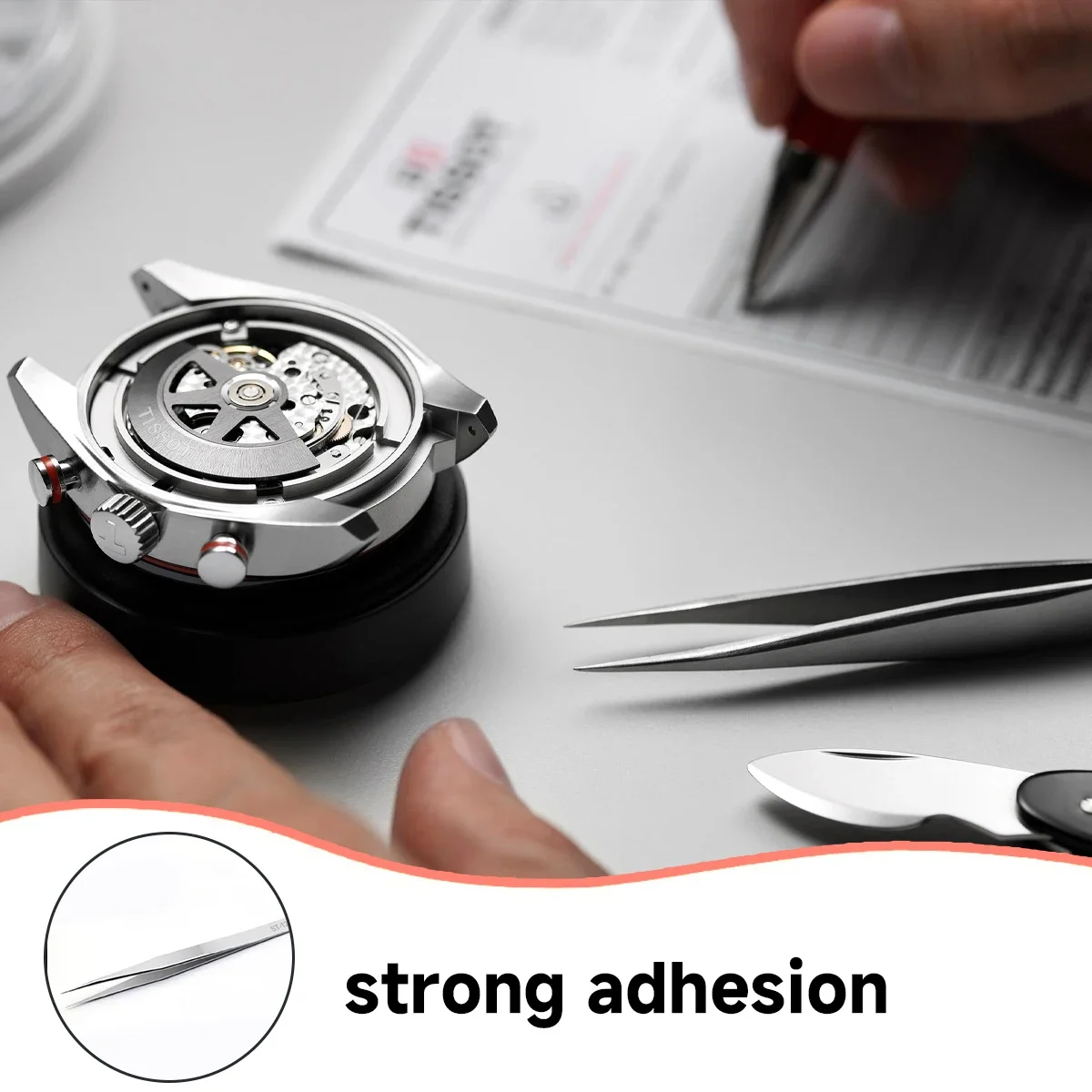 Precision Stainless Steel Antistatic Tweezers for Watchmaking and Jewelry Crafting