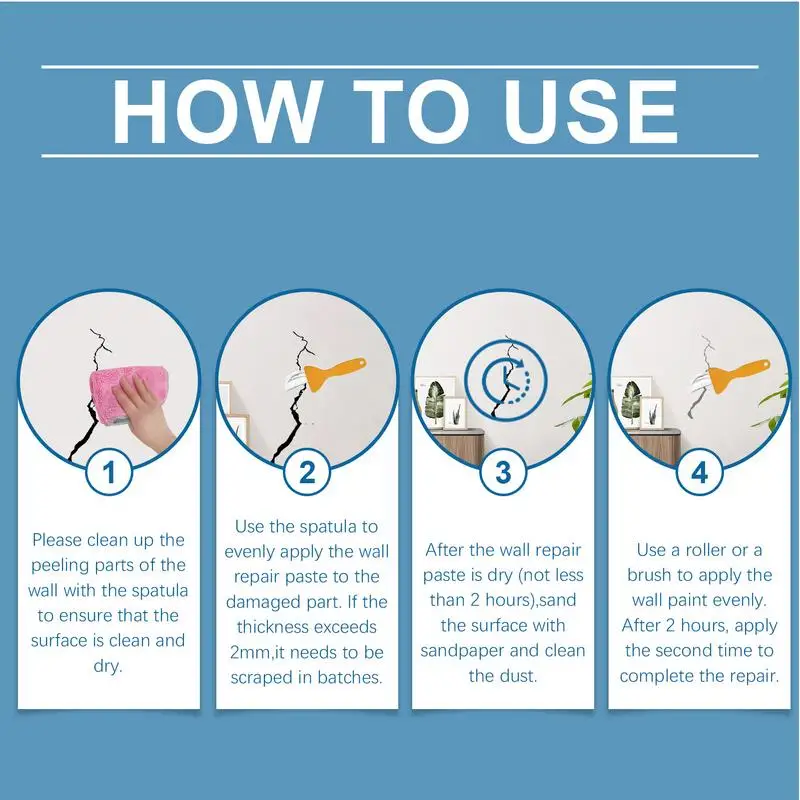 Dry Wall Repair Kits Spackle Tool Drywall Repair Kit Wall Hole Filler Mending Agent Putty Paste White Plaster
