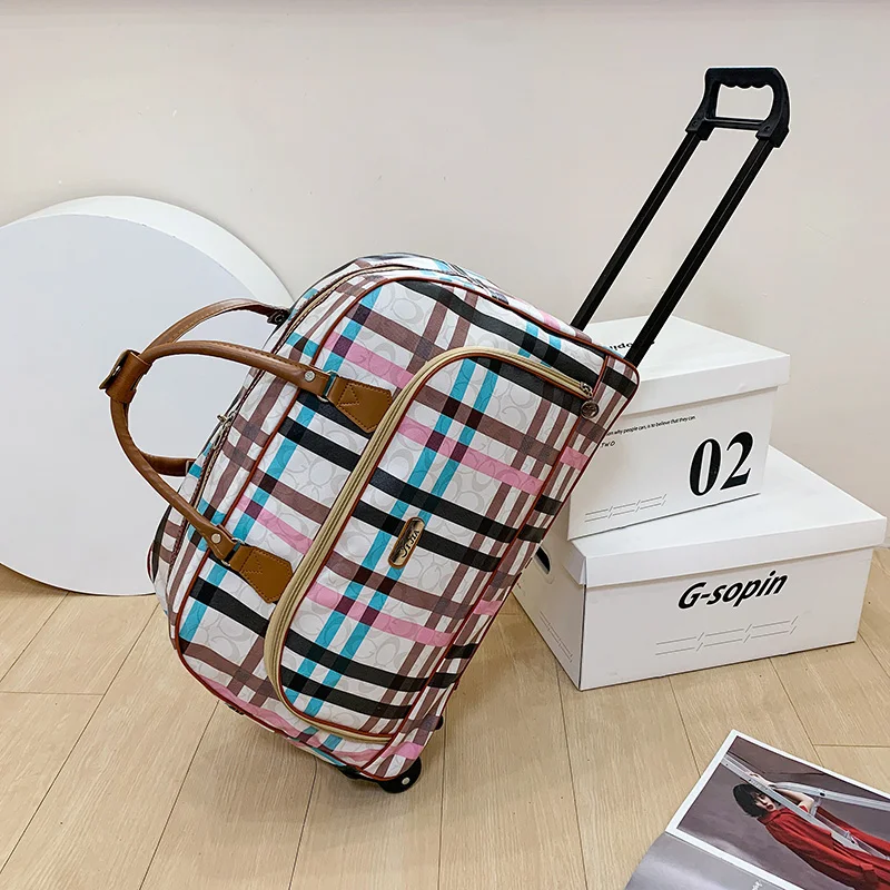 thumbnail image 1 of Maleta de viaje de gran capacidad para mujer, bolsas con ruedas, Oxford, equipaje rodante impermeable, bolsa de viaje con ruedas, 1 of 4