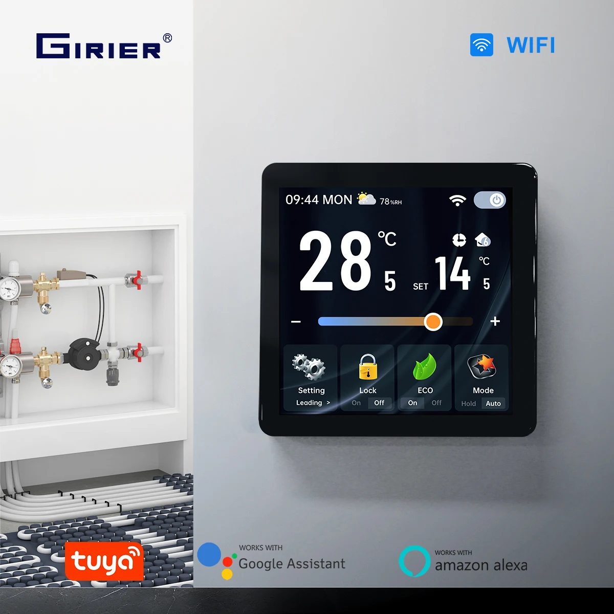 GIRIER Tuya WiFi Thermostat TFT Screen
