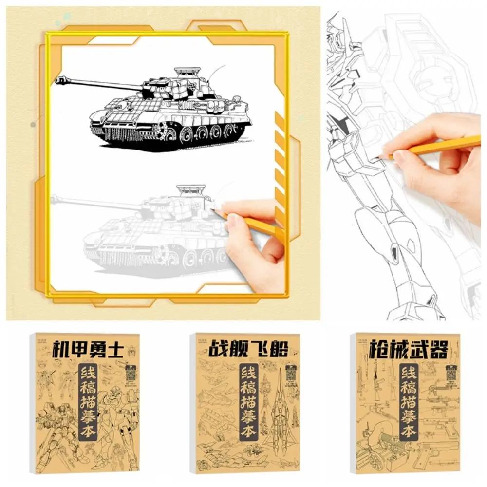 

Hero Characters Hand Painted Tutorial Book Mech Warrior Spacecraft Line Draft Practice Books Studying Learning Hand Drawn Book