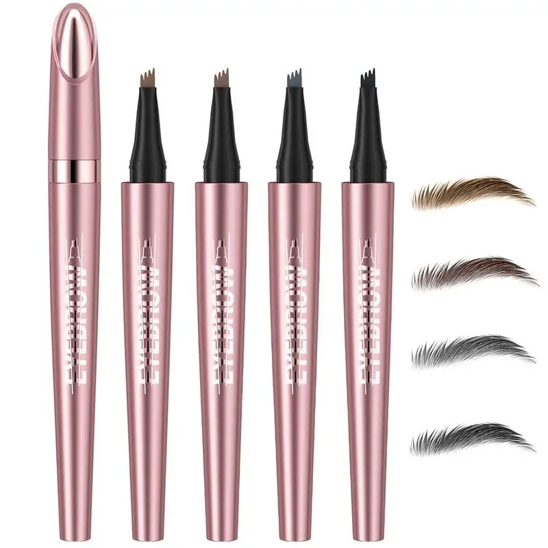 

4 Point Eyebrow Pencil Waterproof Liquid Eyebrow Pen Makeup Long Lasting Cosmetic Microblade Brow Pencil eyebrow pen Cosmetics