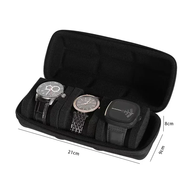Luxury Black Watch Travel Roll Case - Shockproof Storage & Display Organizer