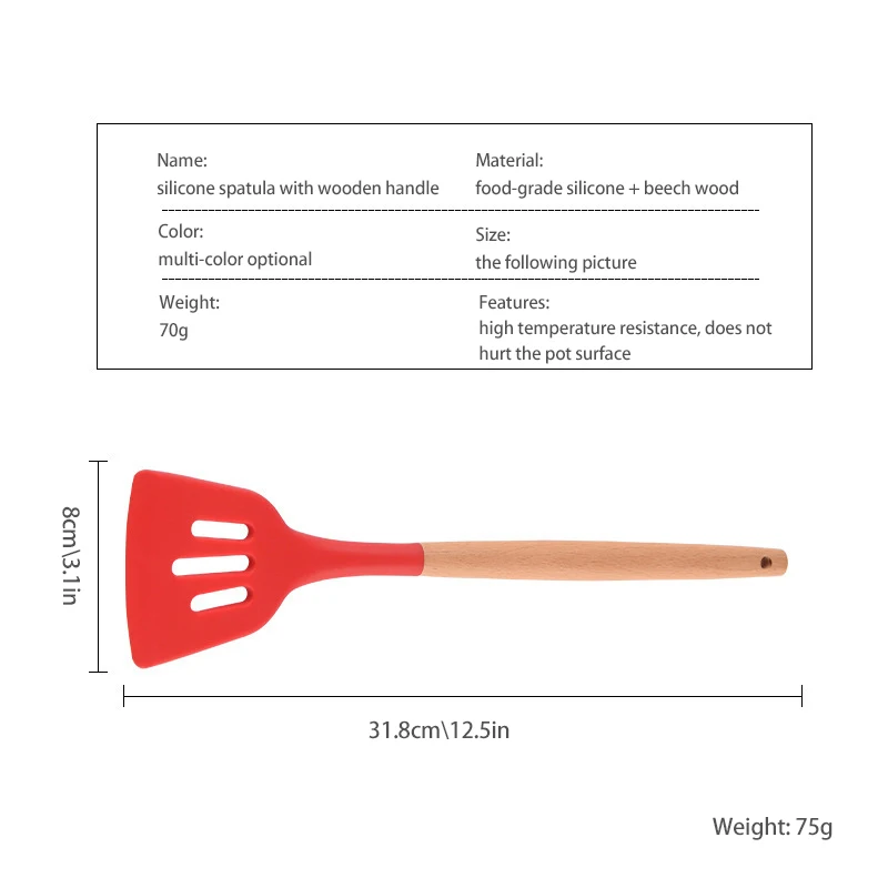 Silicone Turners Gadgets Spatula Egg Fish Frying Pan Scoop Fried Shovel Slotted Turners kitchen utensils