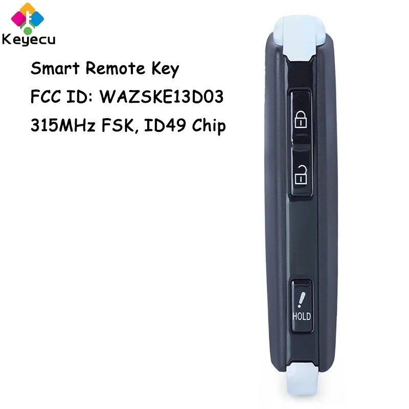 

KEYECU Smart Remote Control Car Key With 3 Buttons 315MHz 49 Chip for Mazda CX-5 CX-9 2019 2020 2021 2022 Fob FCC# WAZSKE13D03