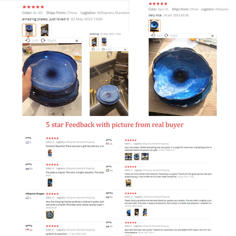 Ceramic Dessert Plates KINGLANG 1/2/4 Pcs Nordic Ceramic Food Dish Plate Household Pottery Irregular Dish Salad Platter Dinnerware