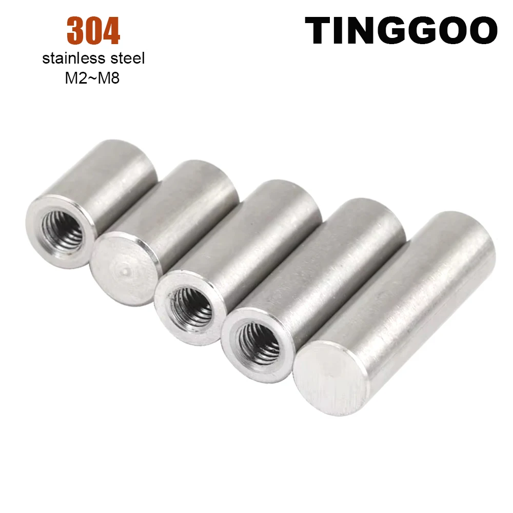 M2 M2.5 M3 M4 M5 M6 M8 GB120 304 Stainless Steel Molding Embedded Internal Thread Bearing Cylindrical Roll Blind Dowel Pin 1/5pc