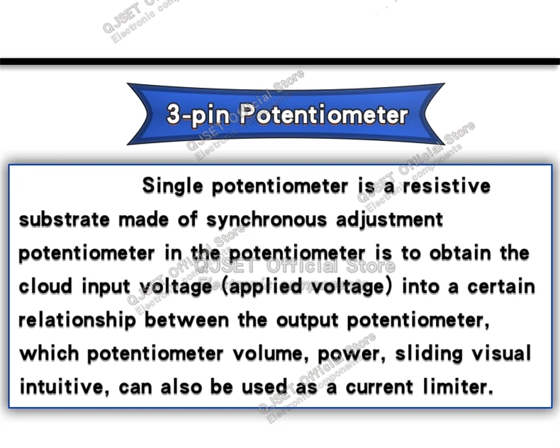 5 Stück 3-Pin Potentiometer mit gebogenen Stiften und Schalter WH148 B500K B10K B50K 5K B100K Ohm Dimmer-Schalter Potentiometer Schaftlänge 15mm – Detail 2