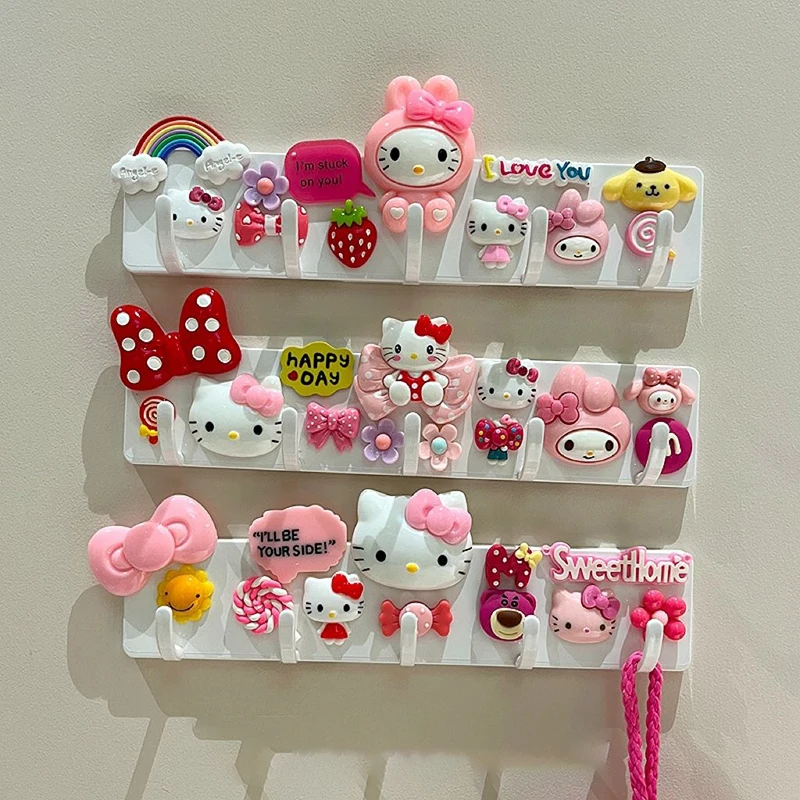 

Sanrio Kawaii Anime Hello Kitty Traceless Sticky Hook Cute Sweet My Melody Cartoon Punch-Free Link Lovely Gifts for Girls