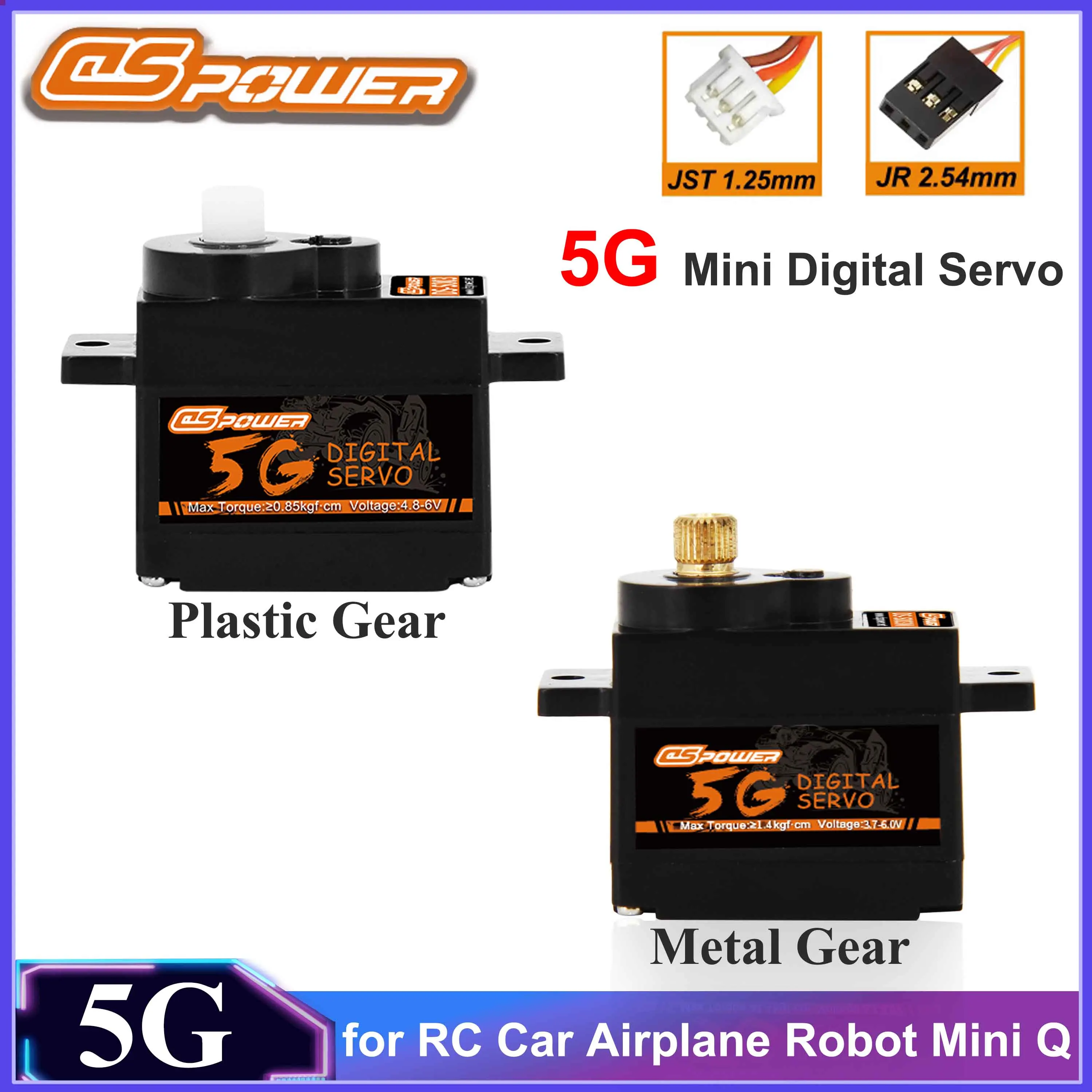 DSpower 5G Micro Digital Servo Metall/Kunststoff Getriebe JR/JST Stecker für RC Mini Auto Flugzeug Starrflügel Mini Q Roboter WLtoys K969 K999
