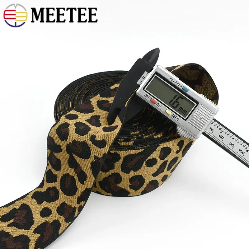 Leopard Elastic Jacquard Ribbon for Sewing & DIY Garment Accessories