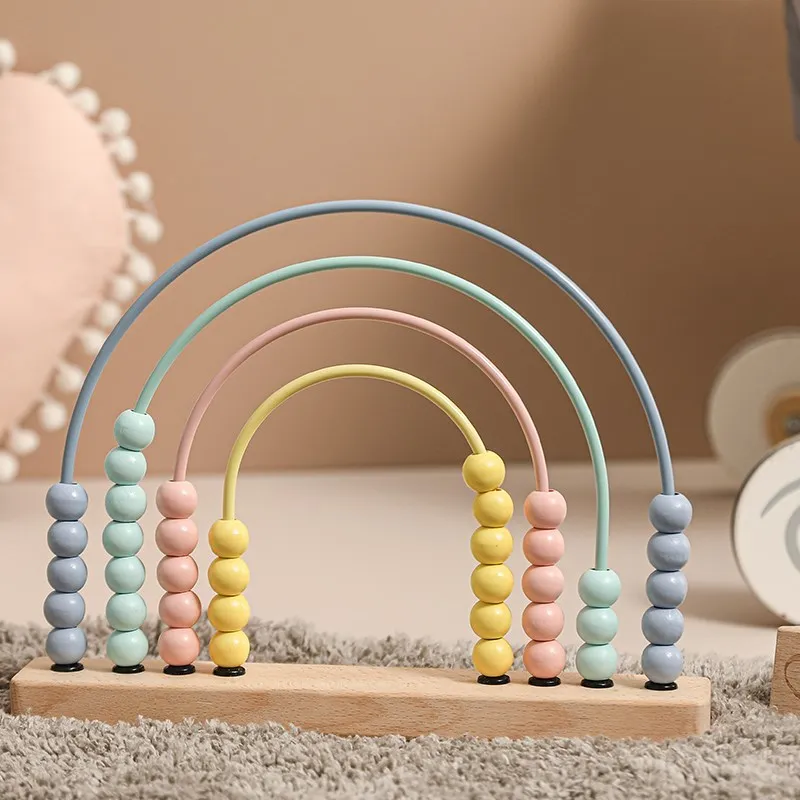 Wooden Abacus Montessori toys for kid Arithmetic Calculation Learning Educational Toy for Baby Wooden Bead Abacus Accessories 3