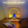 LED Note Board With Night Light Colorful 7 Pens DIY Acrylic Message Board Children‘s Drawing Board For Kids Birthday Gift 3