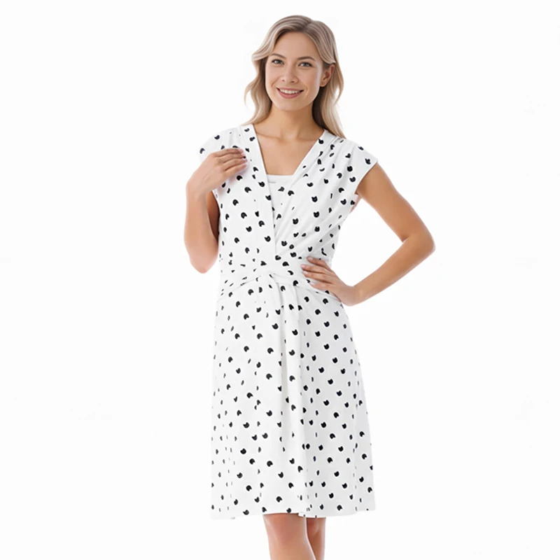 Breastfeeding Dress for Postpartum Women Sleeveless Maternity Clothes Beach Knee-Length Pregnant Women Dress Wear Summer 8 S63502c40d3c94793beb8b4b929597543y