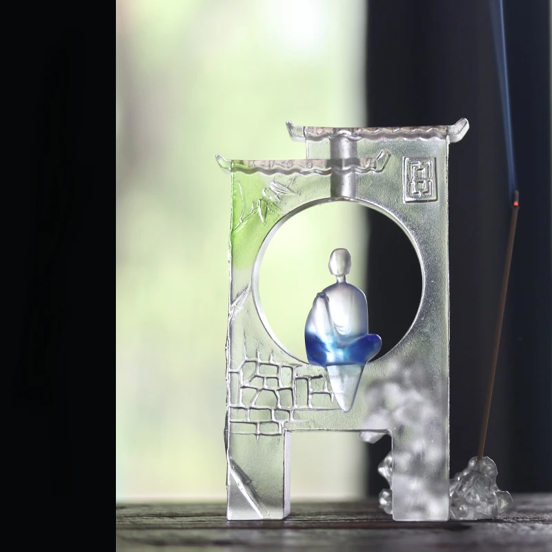 

Glass Incense Holder Desktop Creative Home Decoration Gift Simple Modern Suitable for Living Room Dining Table Office Ornaments