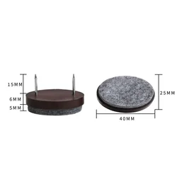 Furniture Slide Pads - Non - slip Felt Floor Protectors for Chair and Sofa Legs (10 Pack) (Brown - Oval)