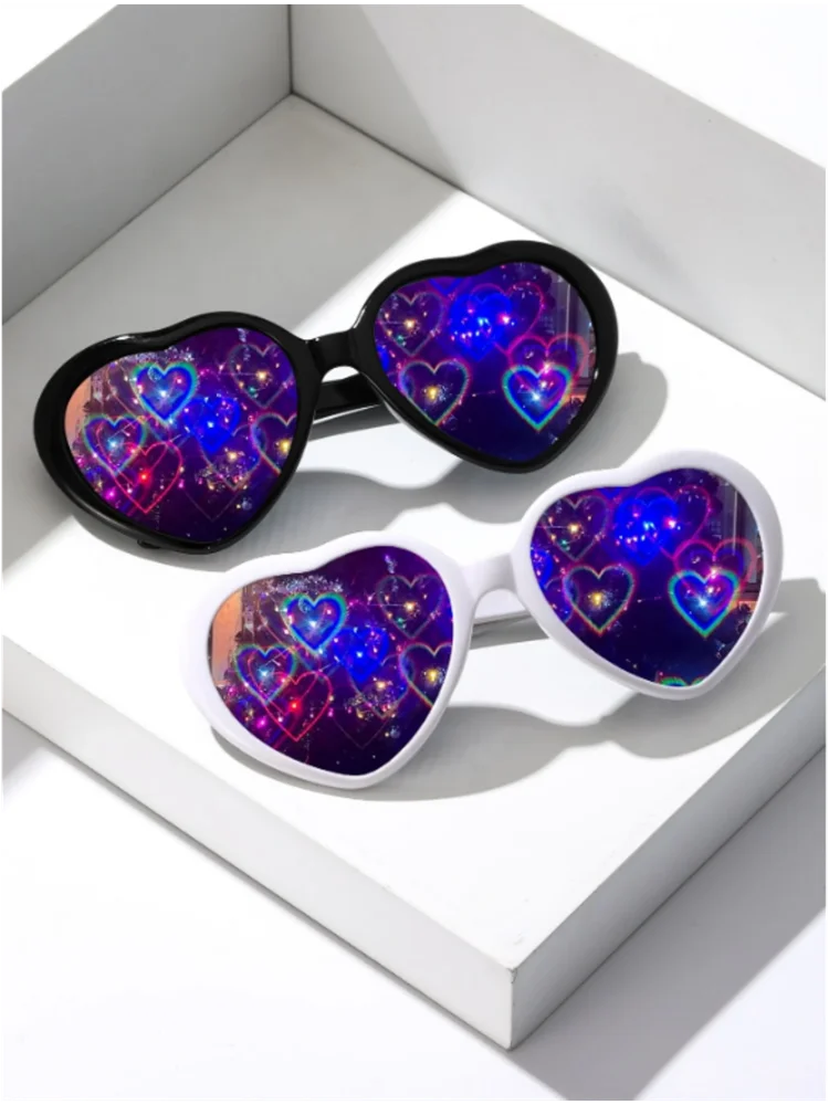 Zweiteilige PC-Liebesbrille, Nachtlichter, Wechsel der Liebe, Spezialeffektbrille, romantisches Geständnis, Online-Promi-Modespiegel.