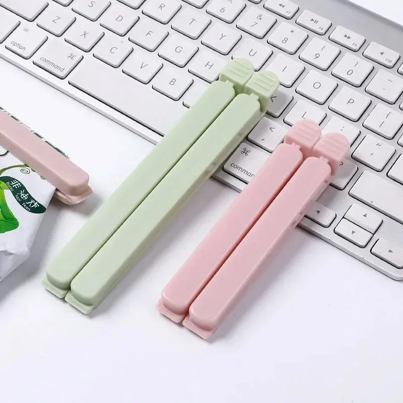 Bag clips 5 In1 Pack Bag Clips Food Snack Sealing Clip 12/15.5cm Portable Kitchen Storage Accessories Tool Elastic Buckle Package Bag Clamp