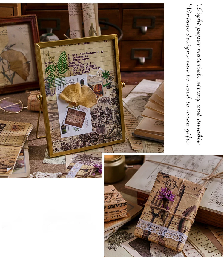 Description Picture 6 of item30 pcs/pack Vintage Large size material paper Decorative Scrapbooking Diary Album Background paper Diy junk journal supplies
