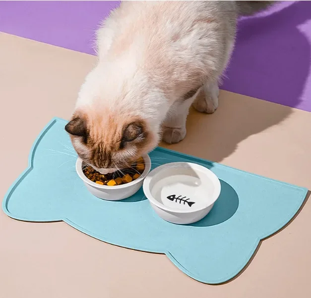 thumbnail image 1 of Alfombrilla de silicona antideslizante para comida de mascotas, alfombrilla para cuenco, alfombrillas de alimentación a prueba de fugas, cojín para gatos, perros, comedero para gatos, cuenco para perr, 1 of 5