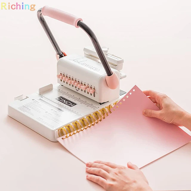  Binding Machines, Mini Manual Multipurpose 6 Holes Cinch Book  Binding Machine, Coil Binding Machine for Home Office(Pink) : Office  Products