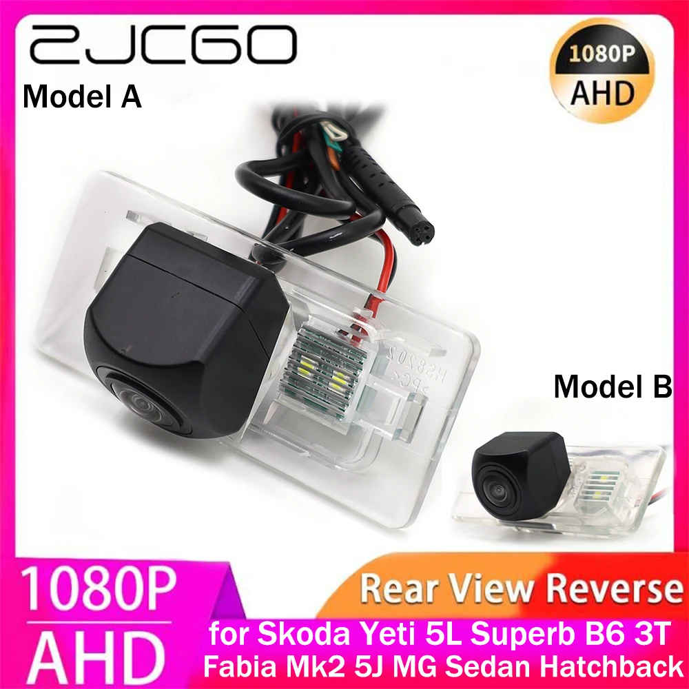 

ZJCGO AHD 1080P Parking Reserve Back up Car Rear View Camera for Skoda Yeti 5L Superb B6 3T Fabia Mk2 5J MG Sedan Hatchback