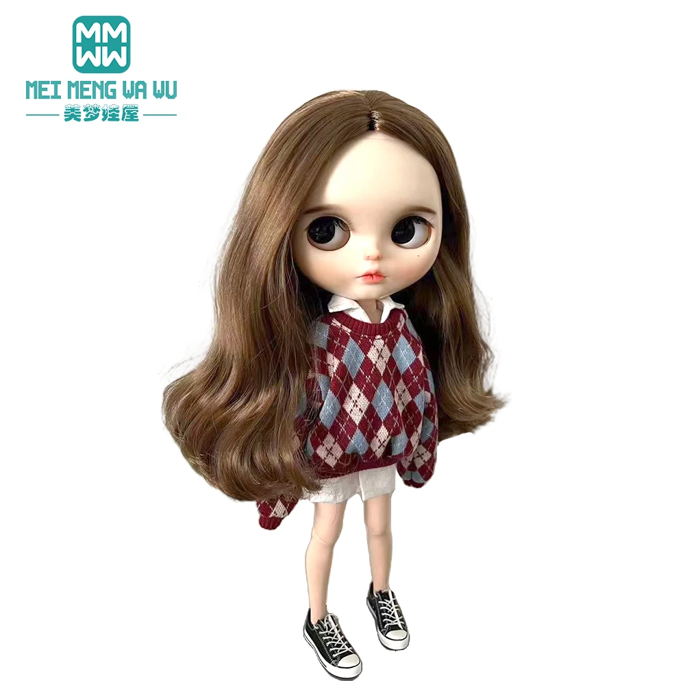 Clothes for doll Fashion Polka dot shirts, sundresses, sweatshirt sets fits Blyth Azone OB22 OB24 doll accessories 5