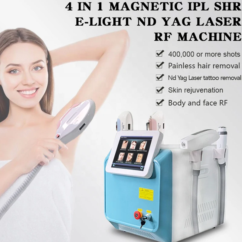 

2023 4 In 1 360 Magneto Hair Removal Elight Ipl Opt Rf Nd Yag Laser 1064 Tattoo Removal Skin Rejuvenation Beauty Machine