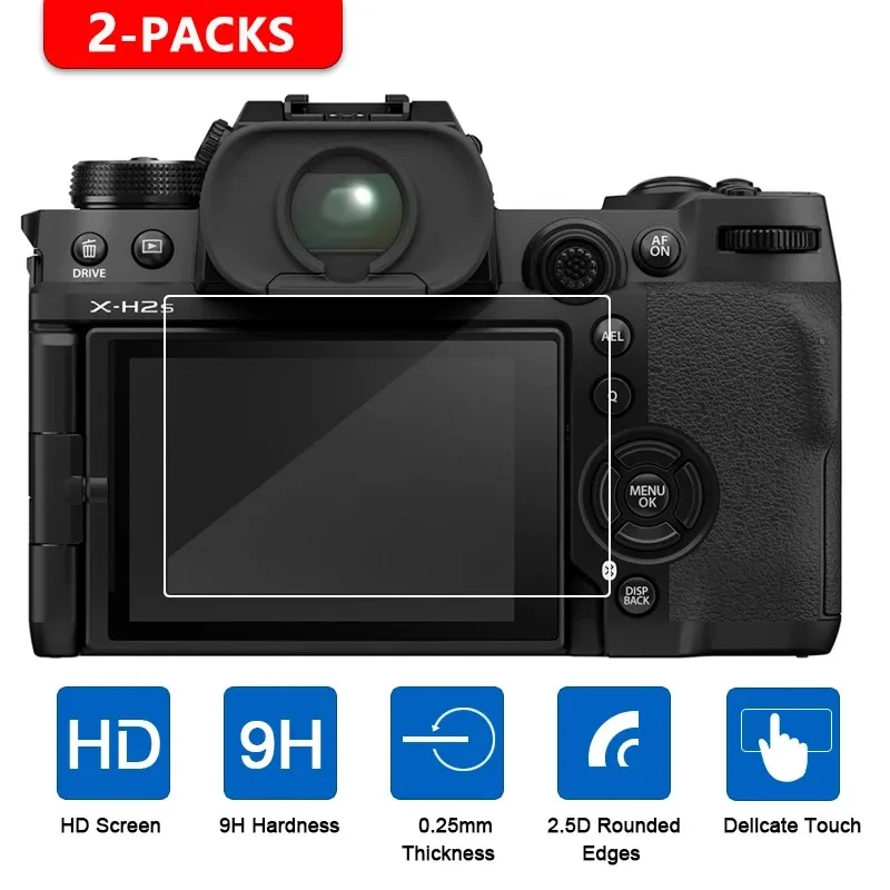 Pellicola Proteggi Schermo In Vetro Temperato 2 Pezzi Per Fujifilm Fuji X-H2S X-H2 X-H1
