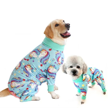 2024 New Dog Jumpsuit Prevent Shedding Hair Dog Onesie Surgery Recovery Suit Cute Unicorn Print Dog Clothes For Home And Outside 1