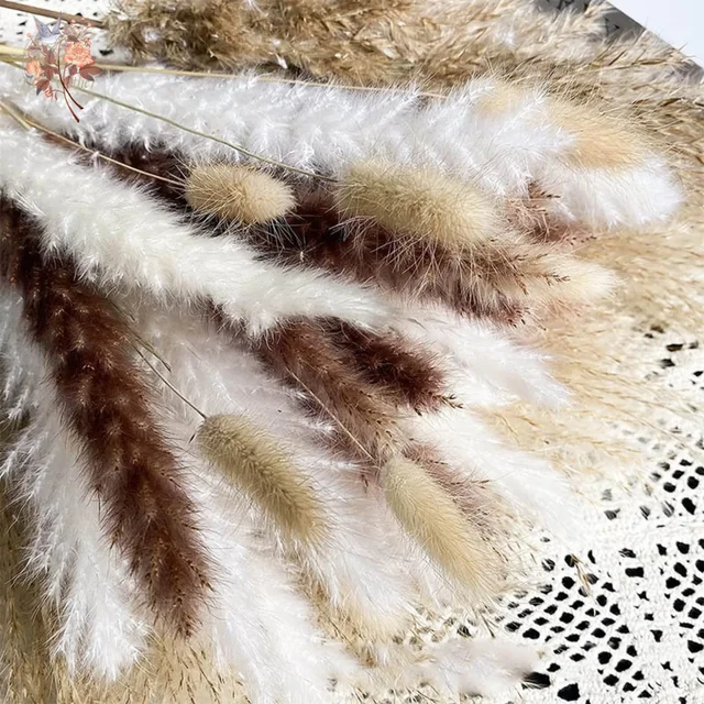 120Pcs Natural Dried Flower Pampas Bouquet Boho